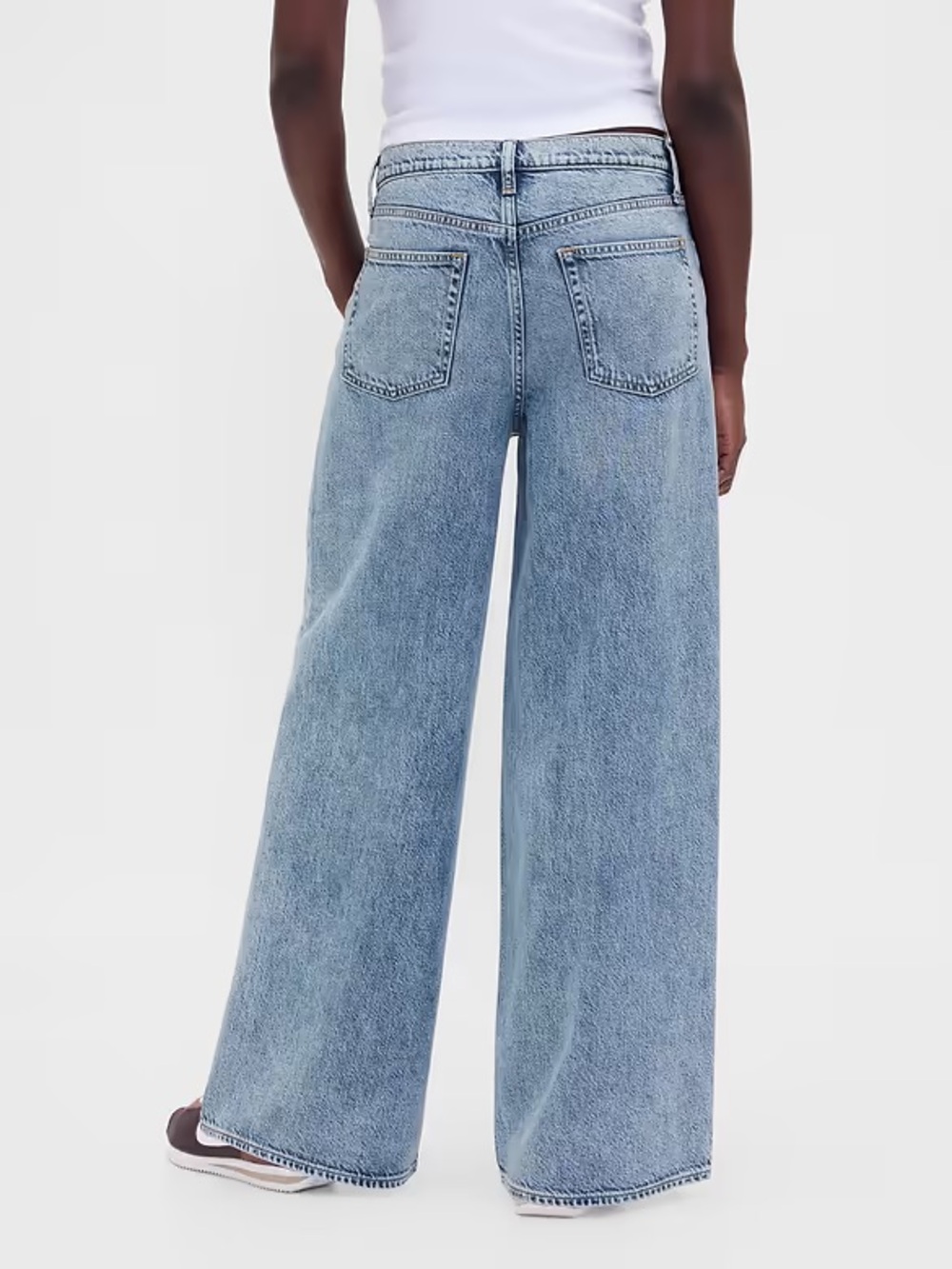 GAP Mid Rise UltraSoft Baggy Wide Leg Jeans in Indigo size 29/8Tall - Picture 4 of 8